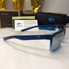 Costa Del Mar Sunglasses Matte Blue Gradient Frame Silver Mirror Polarized 580P