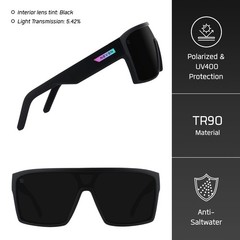 Slater Men’s Polarized Sunglasses – Curved Shield Frame UV Protection Glasses…