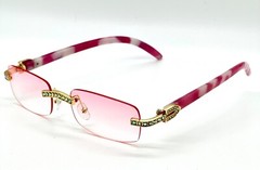 Eyewear Modern Designer Rectangle Retro Black Clear Lens Metal Luxury Woodgrain