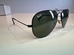 Ray-Ban Aviator Sunglasses RB 3025 L2823 Black Green Glass 58-14 19597 #802