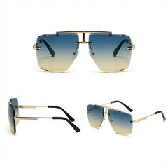 Men’s SUNGLASSES DESIGNER OVERSIZE SQUARE RETRO GOLD FRAME WOMEN STYLE SHADES