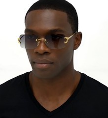 Very Light Green Modern Stylish Sexy Rectangle Mens Womens Frameless Sun Glasses