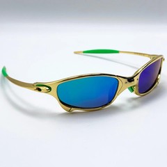 Vintage Oakley Juliet 1.0 X-Metal Gold Frame Blue Iridium Lens Green ArmIN BOX