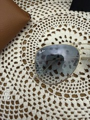 Ray-Ban RB3025 Aviator Gradient Gold Light Blue Sunglasses 62mm Unisex