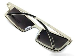 Classy Elegant Sophisticated Contemporary Modern SUN GLASSES Silver Metal Frame