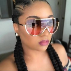Oversize One Piece Designer Fashion Single Lens Men Women Metal Frame Sunglasses