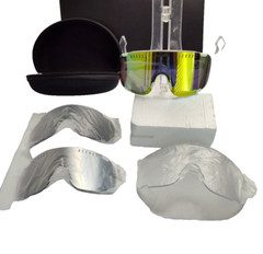 Mjnuone Sports Cycling Goggles Mens Driving Mirrored Sunglasses w 3 New lens