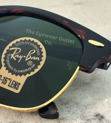 Store Display Rayban Clubmaster Tortoise RB3016 Green G15 Lens Men / Women 51mm