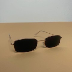 Y2k 2000s vintage black and gold unique slim style silver mirror lense