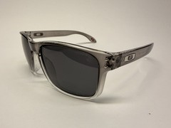 O Holbrook Polarized Dark Clear Frame W/ Black Logo & Black Lens Sunglasses