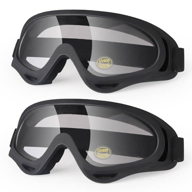 2 Pack UV400 ATV Goggles Dirt Bike Motorcycle Goggles Anti-Fog Dustproof Goggles
