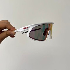 Oakley RSLV Sports Cycling Polarized Sunglasses White Frame Red Lens 9484D