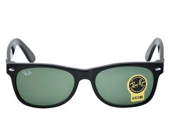 Ray-Ban RB2132 New Wayfarer Classic Black Frame Green Lens 55mm Unisex