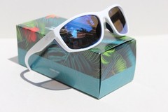 MAUI JIM Nuu Landing POLARIZED Sunglasses B869-05 White/Blue Hawaii NEW Italy