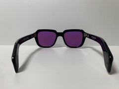 Jacques Marie Mage Taos Hopper Square Sunglasses Black Acetate Purple Glass