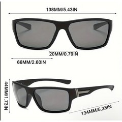 Blue Mirrored Lens Sunglasses Black Frame Sport Style Fashion Eyewear Polarized