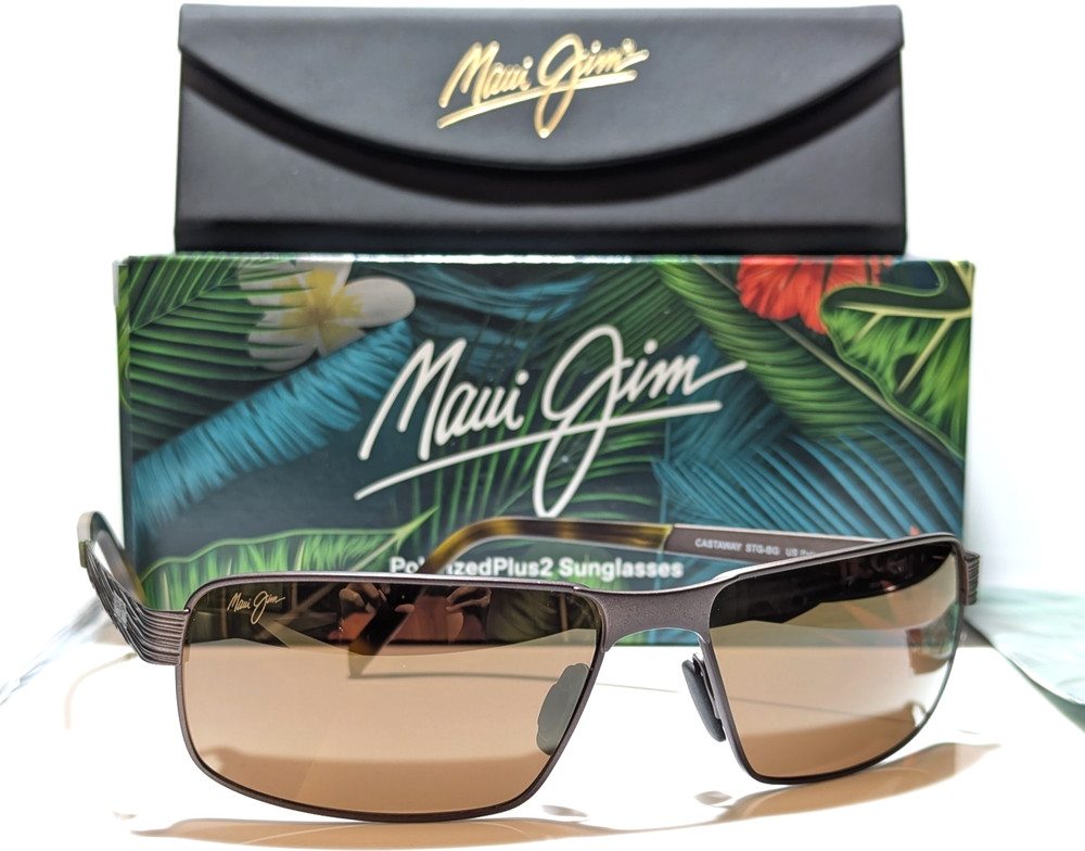 NEW Maui Jim Castaway Chocolate Polarized HCL Bronze Lens Sunglasses H187-01M