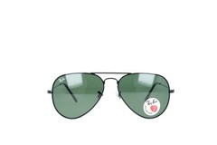 Ray-ban Rb3025 002/58 Black Aviator Polarized Sunglasses 58-14-135