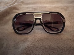 Bugatti Men’s Sunglasses Black/Sterling Silver Navigator Shape Frame 08-MBK/WG
