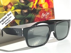 UK NEW Maui Jim KEAHI Gloss Black POLARIZED Neutral Grey GLASS Sunglass 873-02
