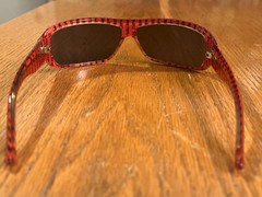 EMPORIO ARMANI 9177S Dark Red Sunglasses Gray Lenses 115mm EUC