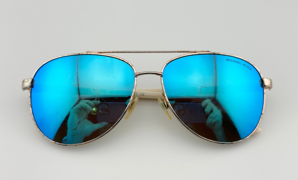 Michael Kors MK5007 104525 Rose Gold White Hvar Pilot Sunglasses – LOOK