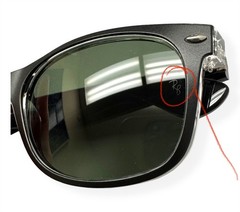 Ray-Ban New Wayfarer RB 2132 6052 Sunglasses Matte Black on Clear 55mm w/case