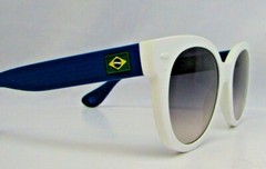 Sunglasses Havaianas NORONHA/Medium White Blue Frame Smoke Lens Brazilian Flag