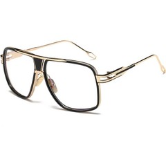 Classic Glasses Gold Black Frame Fashion Hip Hop Style Clear Lens Men Bold 2026