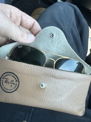 Ray-Ban Men’s Aviator Sunglasses Gold Metal Frame Black G-15 Glass Lenses