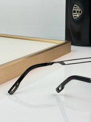 Maybach Luxury Rimless Square Sunglasses Gunmetal Frame Gradient Blue Lenses