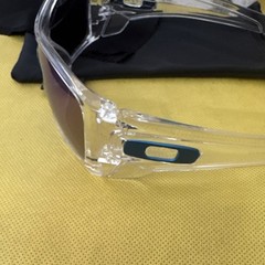Oakley Men’s Batwolf Wrap Sunglasses Clear Frame Blue Mirrored Lens 127mm