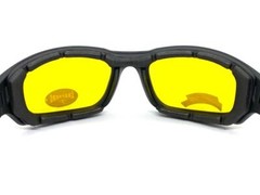Men’s MOTORCYCLE Riding Padded Safety Protective Yellow Lens SUN GLASSES GOGGLES