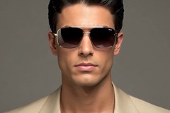 SUNGLASSES MEN DESIGNER STYLE SHIELD FANCY FLAT TOP RETRO MODERN LARGE GOLD 2023