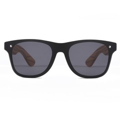 Wood Sunglasses for Men Square Sunglasses with Wooden Arms Mirrored Dark Shad…