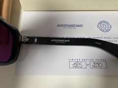Jacques Marie Mage Taos Hopper Square Sunglasses Black Acetate Purple Glass