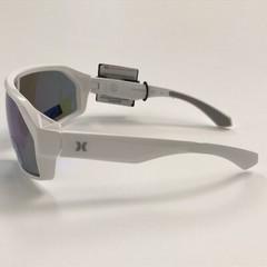 Hurley Men Polarized Shield Sunglasses White Frame Blue Mirror Lens 136 mm Juice