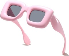 OVERSIZE RETRO Party Club Rave DJ SUN GLASSES Large Big Thick Square Blue Frame