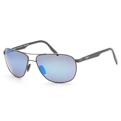 Maui Jim Men’s Castles 62 mm Silver Sunglasses MJ0728S-003