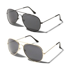 ShadyVEU Retro Smoke Lens Classic OG Teardrop Aviator Metal Frame Sunglasses