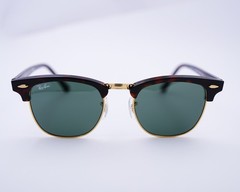 Ray-Ban Sunglasses RB3016 Clubmaster Classic Tortoise Frame Green Lenses 49mm