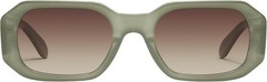 QUAY Australia Hyped Up Unisex Hexagonal Sunglasses Crystal Jade Green/Brown 53m