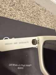 Off-White Square Sunglasses White Frame Gray Tinted Lenses OERI118X 145mm