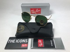 Ray-Ban Sunglasses RB3447 Round Metal Gold Frame Green Classic Lens 50mm Unisex