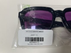 Jacques Marie Mage Taos Hopper Square Sunglasses Black Acetate Purple Glass