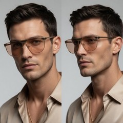 Mens Sunglasses Light Tinted Lens Flat Top Shield Outdoor Shades Sun Protection
