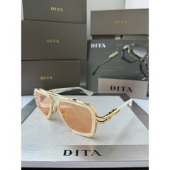 DITA LXN-EVO DTS 403 06 WHITE SWIRL YELLOW GOLD APRICOT SUNGLASSES AUTHENTIC