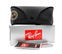 Ray-Ban New Wayfarer Sunglasses RB2132 622/17 Black Rubber Blue Flash 52mm Case