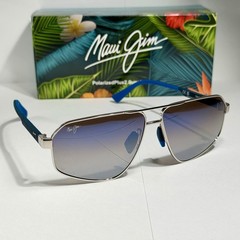 MAUI JIM KEAWAWA MJ 620-17 DUAL MIRROR BLUE SILVER AVIATOR SUNGLASSES EXCLUSIVE