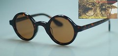 Round brown polarized sunglasses mens retro Johnny Depp tortoise acetate glasses